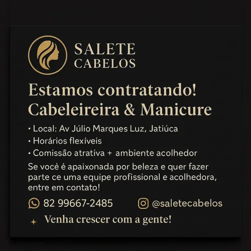 Vaga manicure e cabeleira