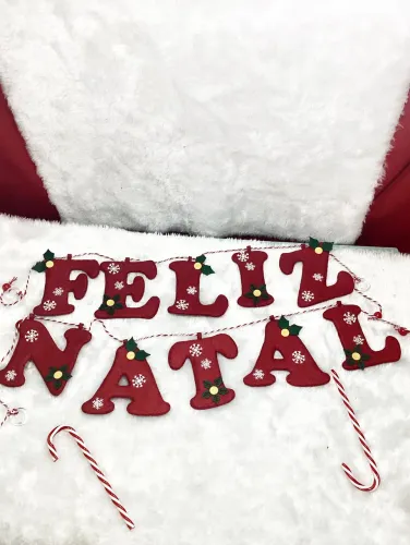 Varal Feliz Natal em feltro
