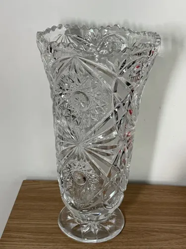 Vaso de Cristal Tcheco Decorativo década de 70