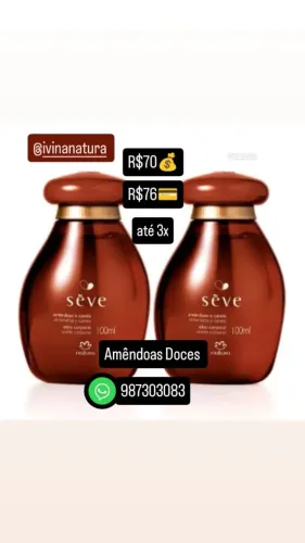 Óleo seve amêndoas doces intensa