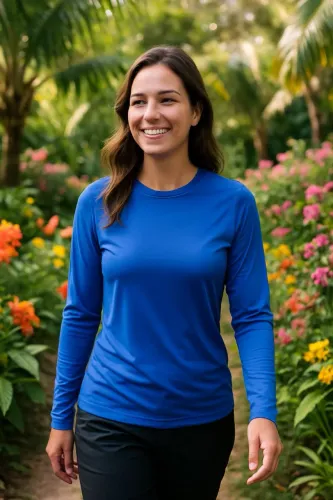 Camiseta Azul Manga Longa - Conforto e Estilo
