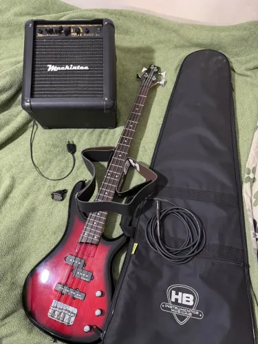 Baixo condor bx12 com cabo, capa, amplificador, afinador.