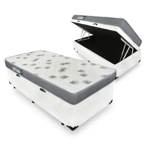 Colchão Solteiro Light D33 + Base Box Baú Branco - Ortobom Produto Novo Entrega Rápida