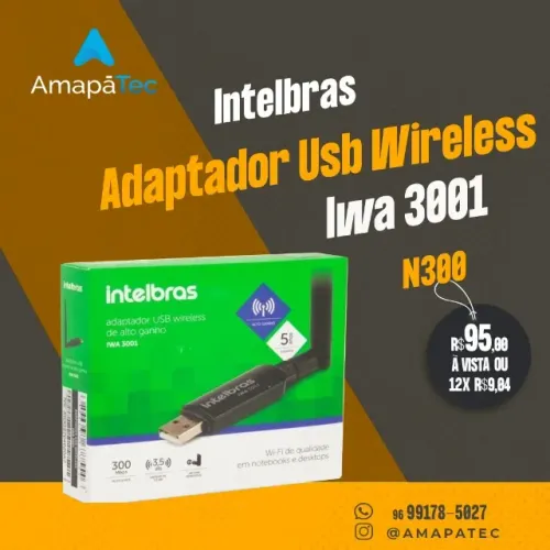 Adaptador Intelbras USB Wireless - IWA 3001