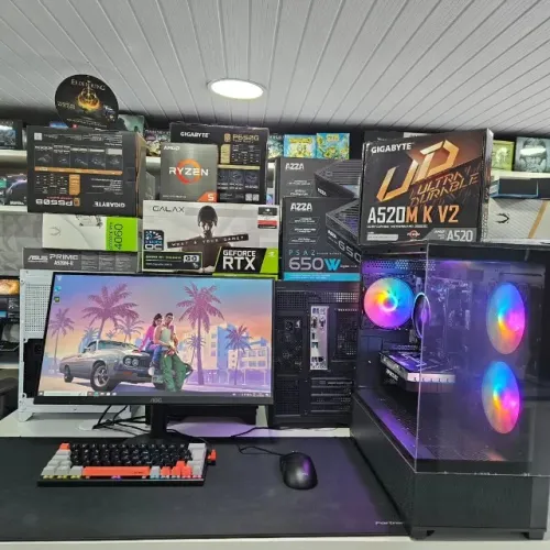 Pc Gamer Novo Ryzen 5 5500 + RTX 3050 + Monitor 22pl + Kit teclado e mouse