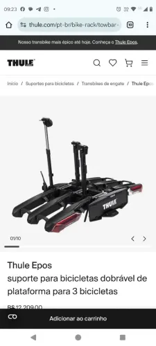 Thule Epos - Suporte para bicicletas Novo dobrável de plataforma para 3 bicicletas