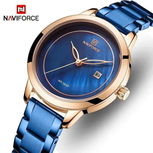 Relógio Feminino Naviforce Azul e Dourado