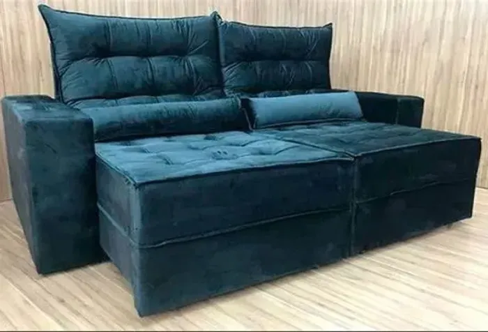 Sofá Retrátil Nitro 4 Lugares Azul