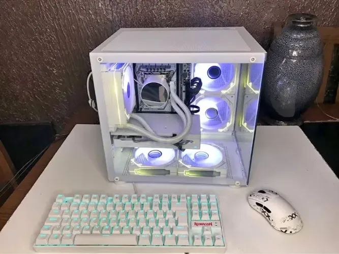 Pc gamer full White Xeon V4 16Gb Ddr4 480ssd RX 580 wiifii 5G bluetooth 5.3