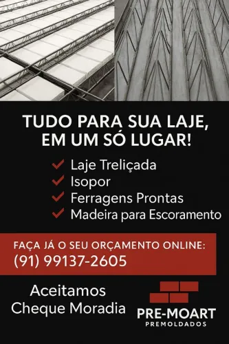 Laje Treliçada, Isopor, Ferragens e Madeira para Escoramento