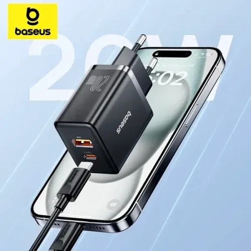 Carregador Baseus 20W Dual Port Rápido 