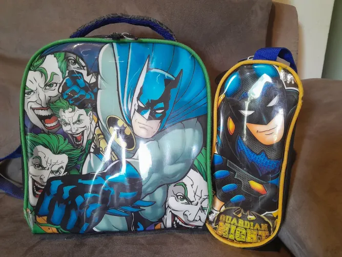 Kit de lancheira e estojo do Batman/Coringa 