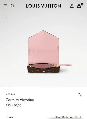 Carteira Victorine Rose Ballerine Louis Vuitton
