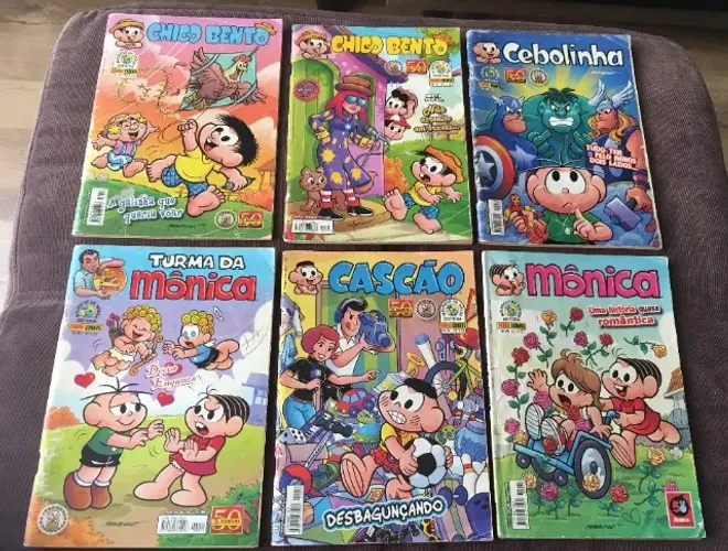 Lote 6 Gibis Turma da Mônica Chico Bento Cebolinha Mônica Cascão