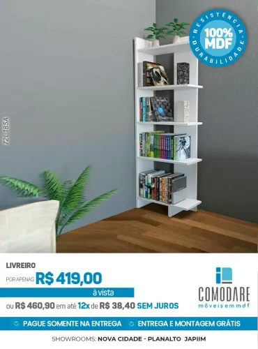 Livreiro 100% MDF por R$ 419,00