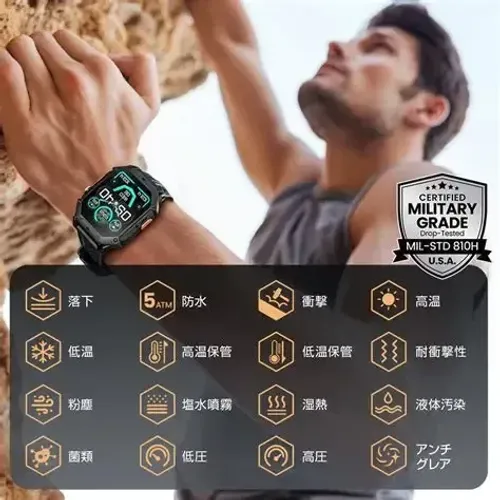 Smartwatch Militar Iron N1 2.13 Preto 