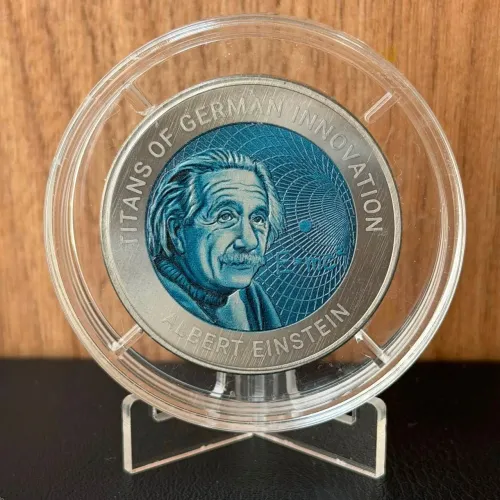 Moeda 2 Cedis 2021 1 Oz Titânio - Albert Einstein - Gana ? -