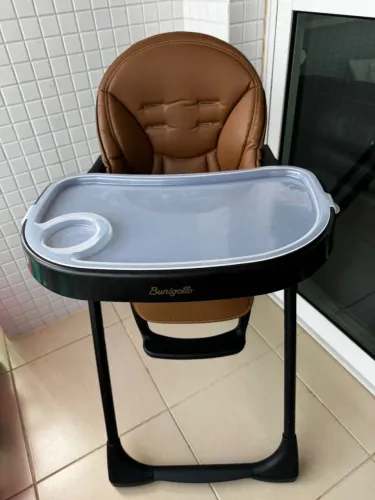 Cadeira de Alimentação Burigotto Prima Pappa Zero 3 Couro Caramelo
