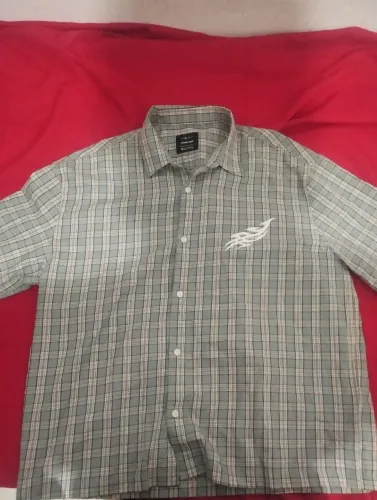 Camisa boxy de botão xadrez oversized 