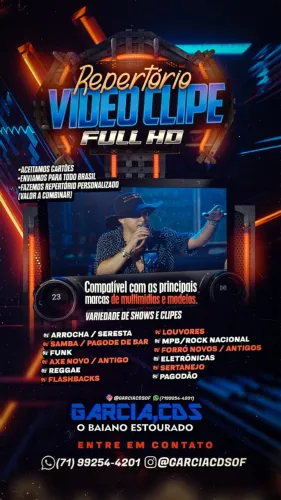 video clipe no pen drive 16gb tudo atualizado