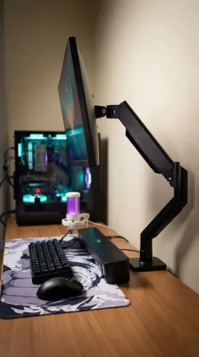 Suporte Articulado para Monitor de Mesa com Braço Ajustável Padrão VESA