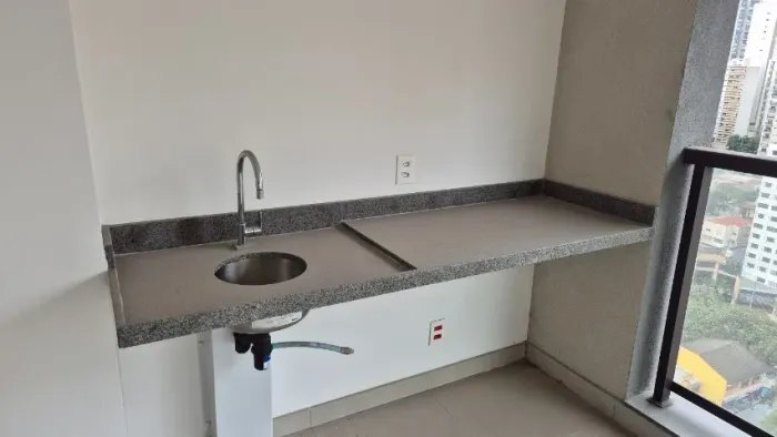 Pia Área Gourmet Churrasqueira 190x60 Granito Cinza Nova