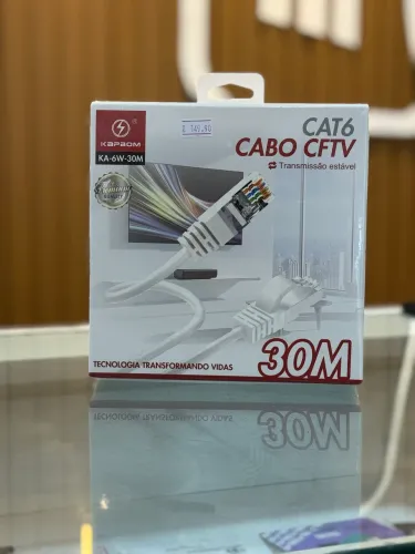Cabo de Rede Cat6 Branco 30 Metros