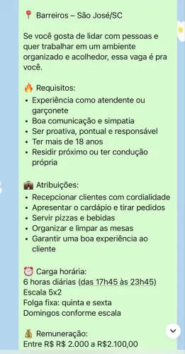Atendente - Garçonete 