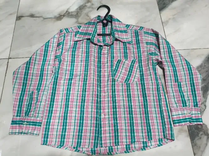 Camisa Infantil Xadrez Unissex- Tam. 10 anos