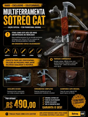 Multiferramenta Rara Sotreq CAT Original - Brinde Promocional Caterpillar