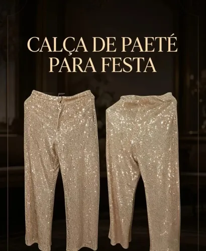 Calça de paetê