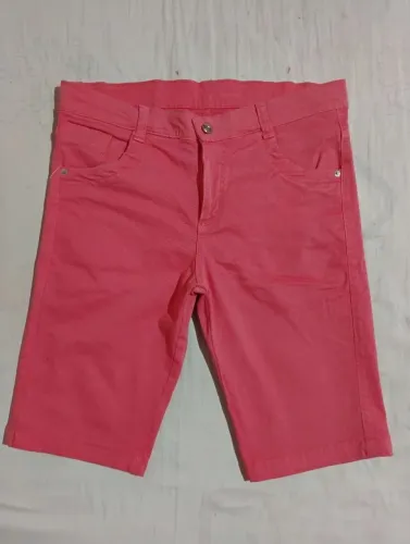 Short bermuda jeans masculino cor goiaba 42