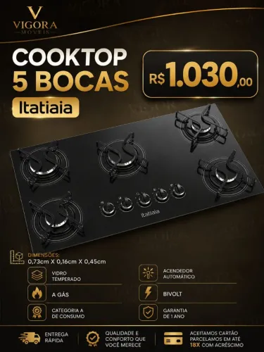 Cooktop 5 Bocas Itatiaia