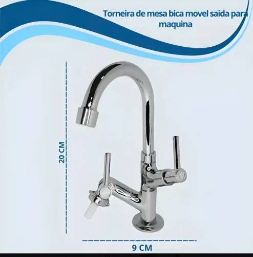 Torneira Mesa Bica Móvel Saída P/ Maquina C-61 1/4 De Volta