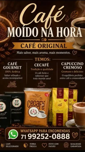 Café moído na hora 