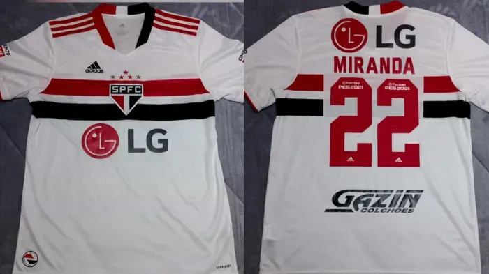 Camisa SPFC Miranda 22 Adidas Original Tamanho G Colecionador