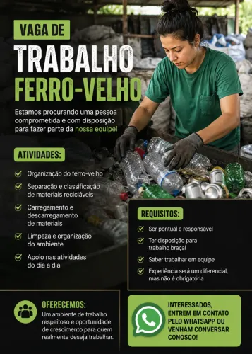 Trabalhos conosco ferro-velho