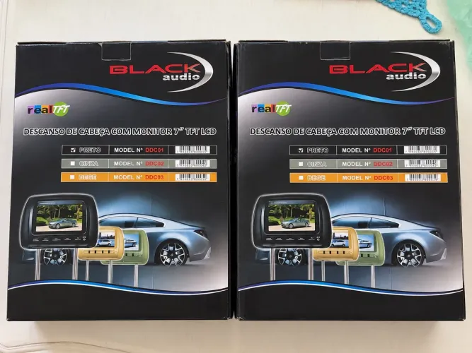 Par Encosto de Cabeça Black Audio Tela 7? - NOVO