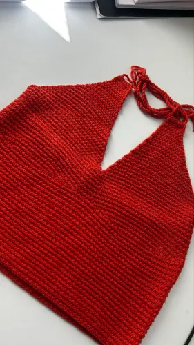 Blusa crochê laranja