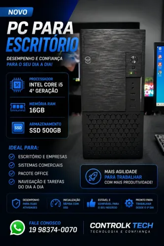 Pc Escritório i5 4 Geração / 16GB RAM/ SSD 500GB