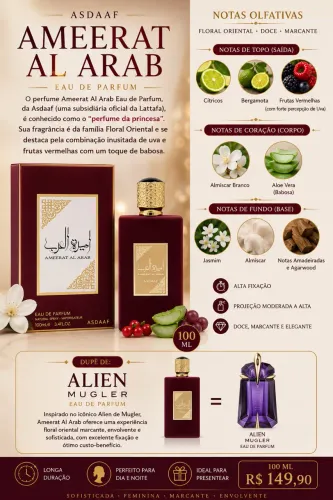 Perfume árabe AMEERAT AL ARAB 100 ml original