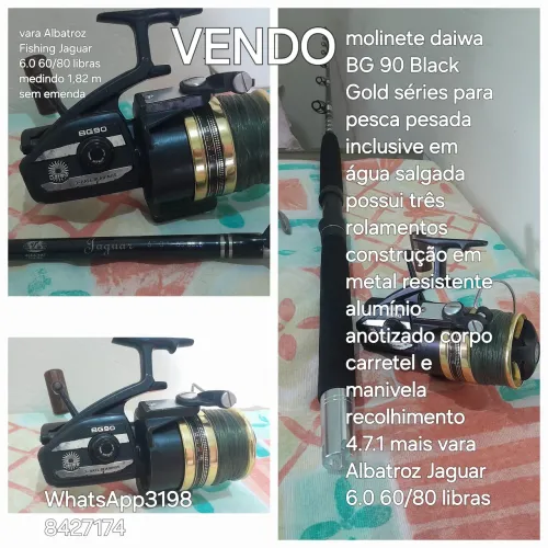 Molinete daiwa BG 90 mais vara Jaguar 6.0 60/80 libras