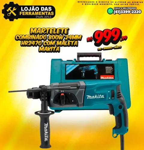 Martele Combinado 800w 24mm Hr2470 Com Maleta Makita