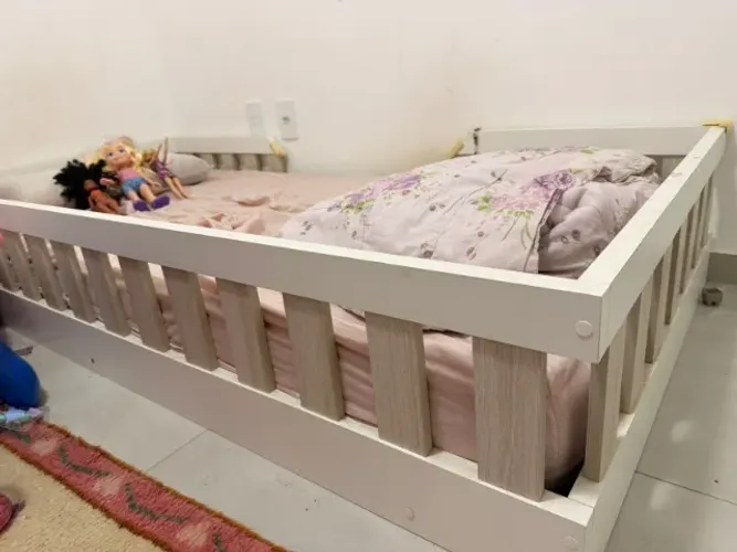 Cama Infantil Montessoriana Branca ? MDF Solteiro