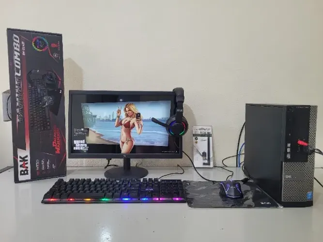 PC GAMER DELL, COMPLETO, TELA "NOVA" COM HDMI, JOGOS INSTALADOS, WINDOWS 10, CORE I5, 8GB,