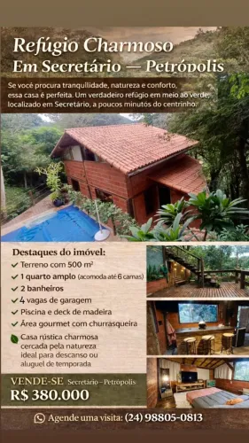 Chalé com mesanino secretário 