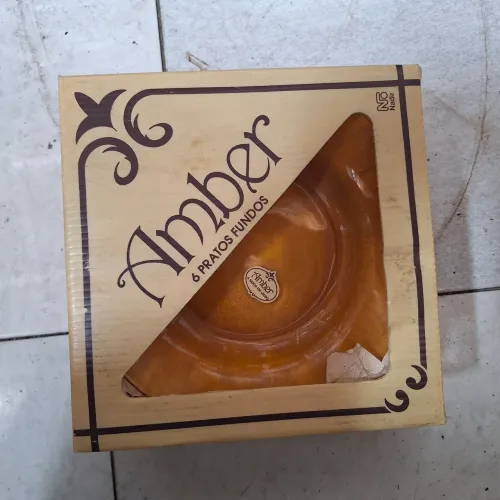 Prato duralex amber nadir figueiredo 6 pratos fundos novos 