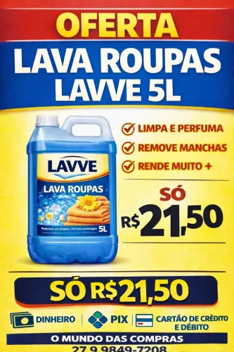 LAVA ROUPAS SABAO LIQUIDO 5L LAVVE TRADICIONAL 