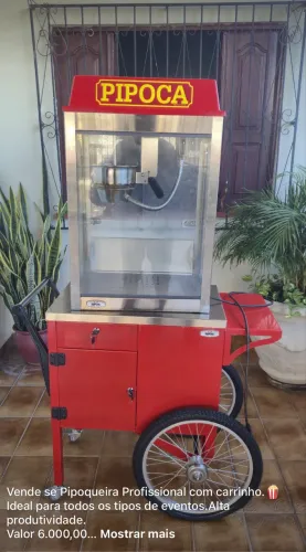 Carro de pipoca profissional alta produtividade