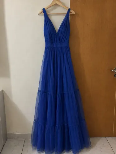 vestido festa azul royal